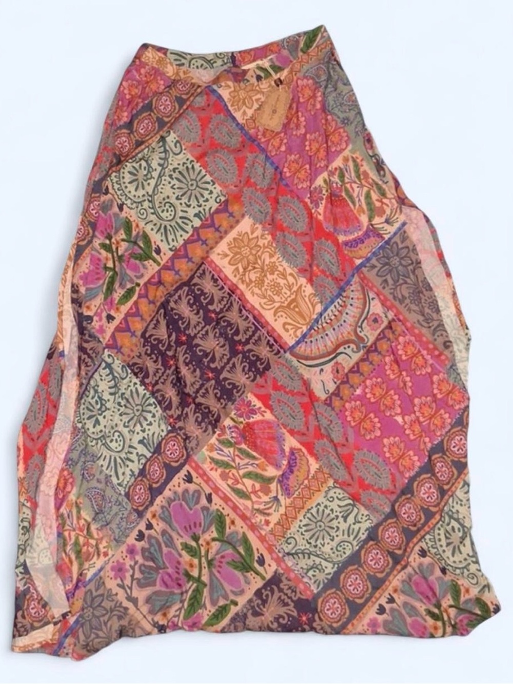 NATURAL LIFE FLORAL PATCHWORK MAXI SKIRT- NWT